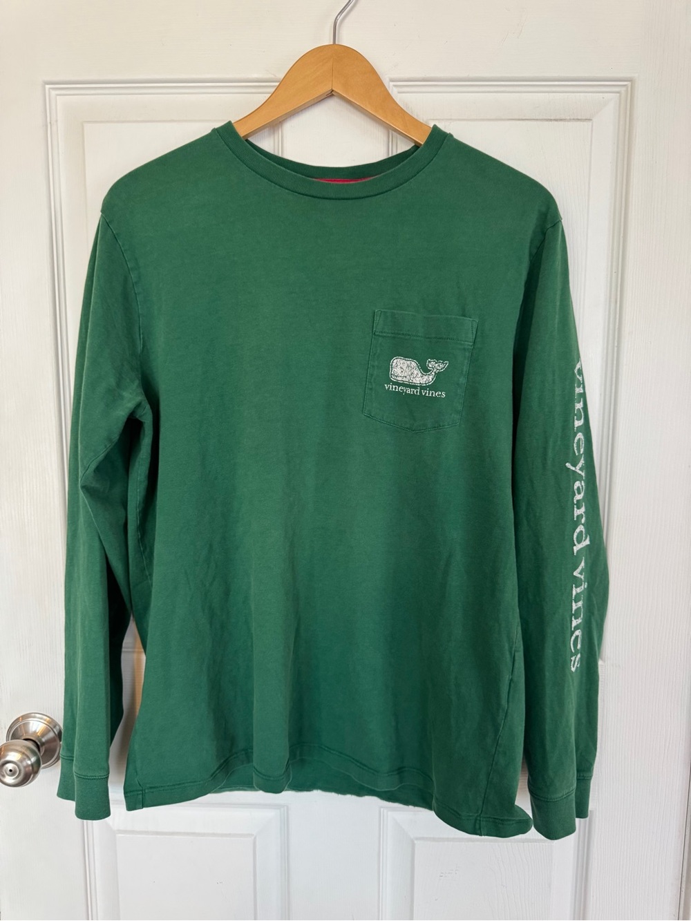 Vineyard Vines Forest Green Long-Sleeve Pocket Tee